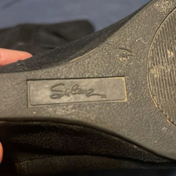 Solanz Womens Kadie Boots with Slouchy faux Suede Wedge Heel boot Black, 7.5 - Picture 8 of 13